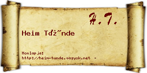 Heim Tünde névjegykártya