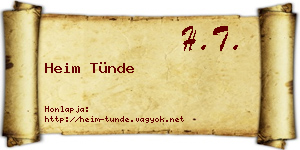 Heim Tünde névjegykártya